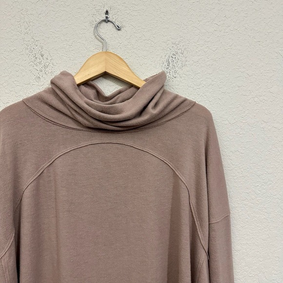 FREE PEOPLE WE THE FREE Cozy Time Funnel Neck Top in Chocolate - Picture 3 of 11